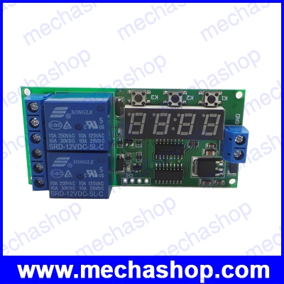 ตัวหน่วงเวลา ดีเลย์ทามเมอร์ ตัวตั้งเวลา เครื่องตั้งเวลา DC 12V 2CH Delay Relay Cycle Timer Switch Module 1-9999s for Motor LED Smart Home