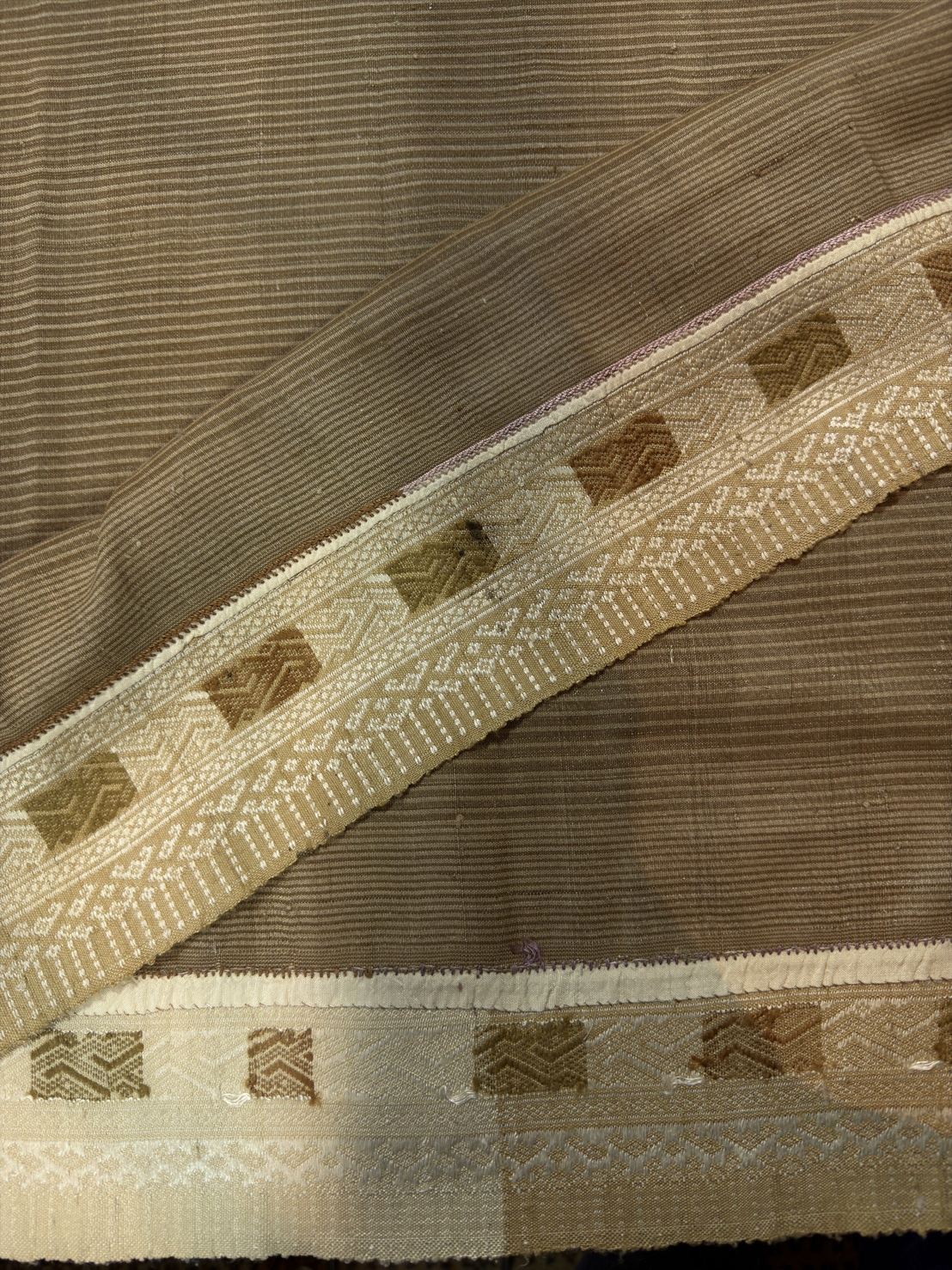 ซิ่นขิดไหม ต่อหัว ต่อเชิง ขนาด1x2เมตร สีน้ำตาล รหัส R4F-155-1246821