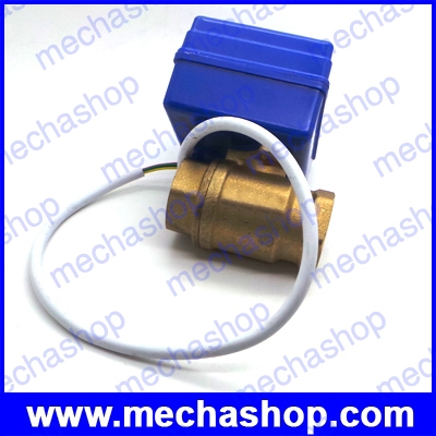 มอเตอ์วาล์วไฟฟ้าทองเหลือง วาล์วปิดเปิดน้ำไฟฟ้า 3/4" 6หุน DN20 BSP 2ทาง brass MINI motorized ball valve,CWX-20P DC12V CR05 5 wires (Feedback Signal)