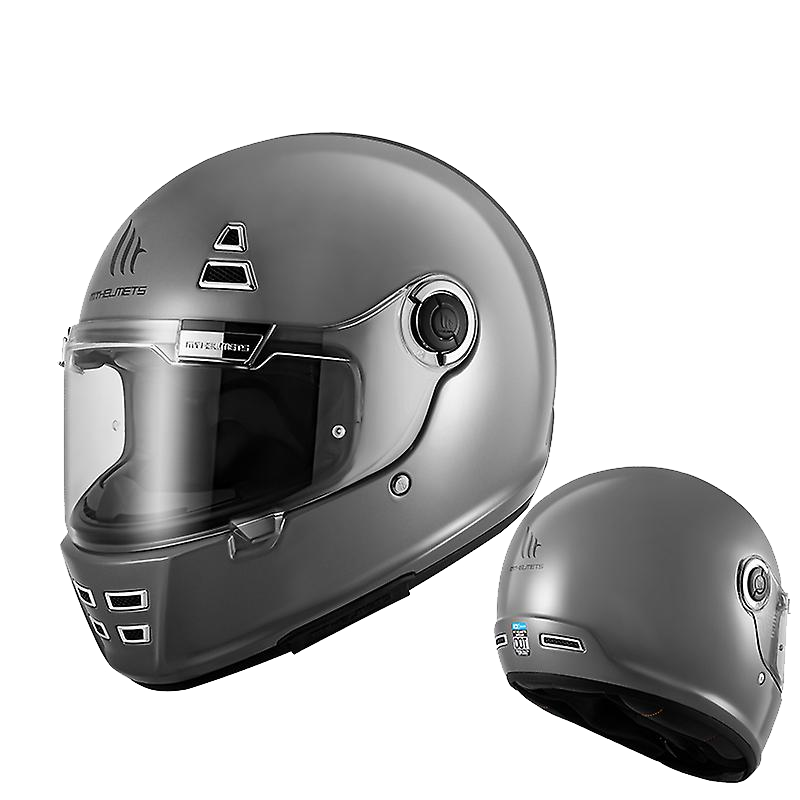 MT HELMETS - รุ่น JARAMA (ECE 22.06) Solid Gloss TITANIUM สีเทาแลมโบ
