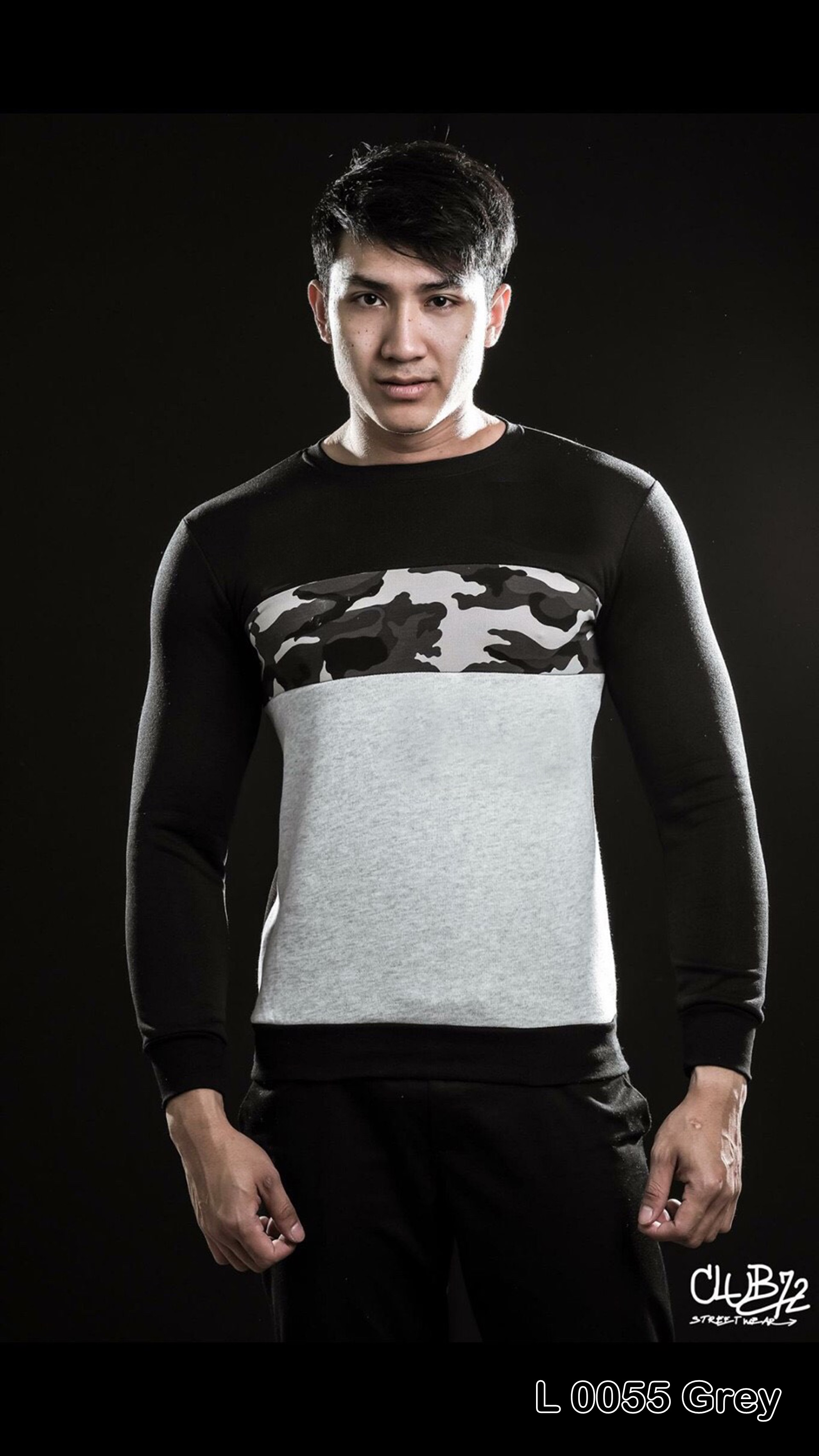 เสื้อยืดแขนยาว L0055 GREY