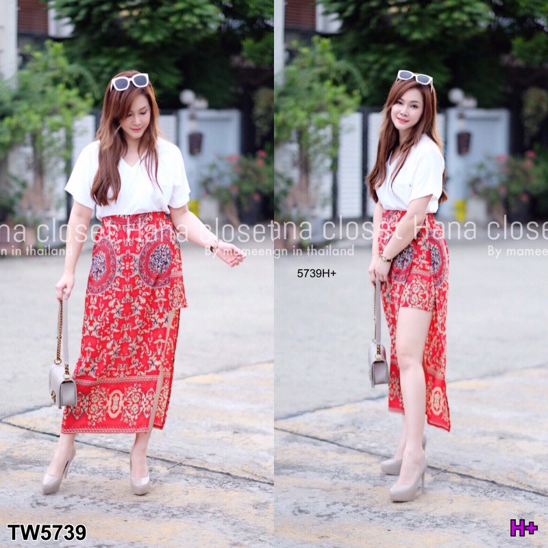 เซต #สาวอวบ เสื้อคร็อป+กางเกงกระโปรง Versace TW5739
