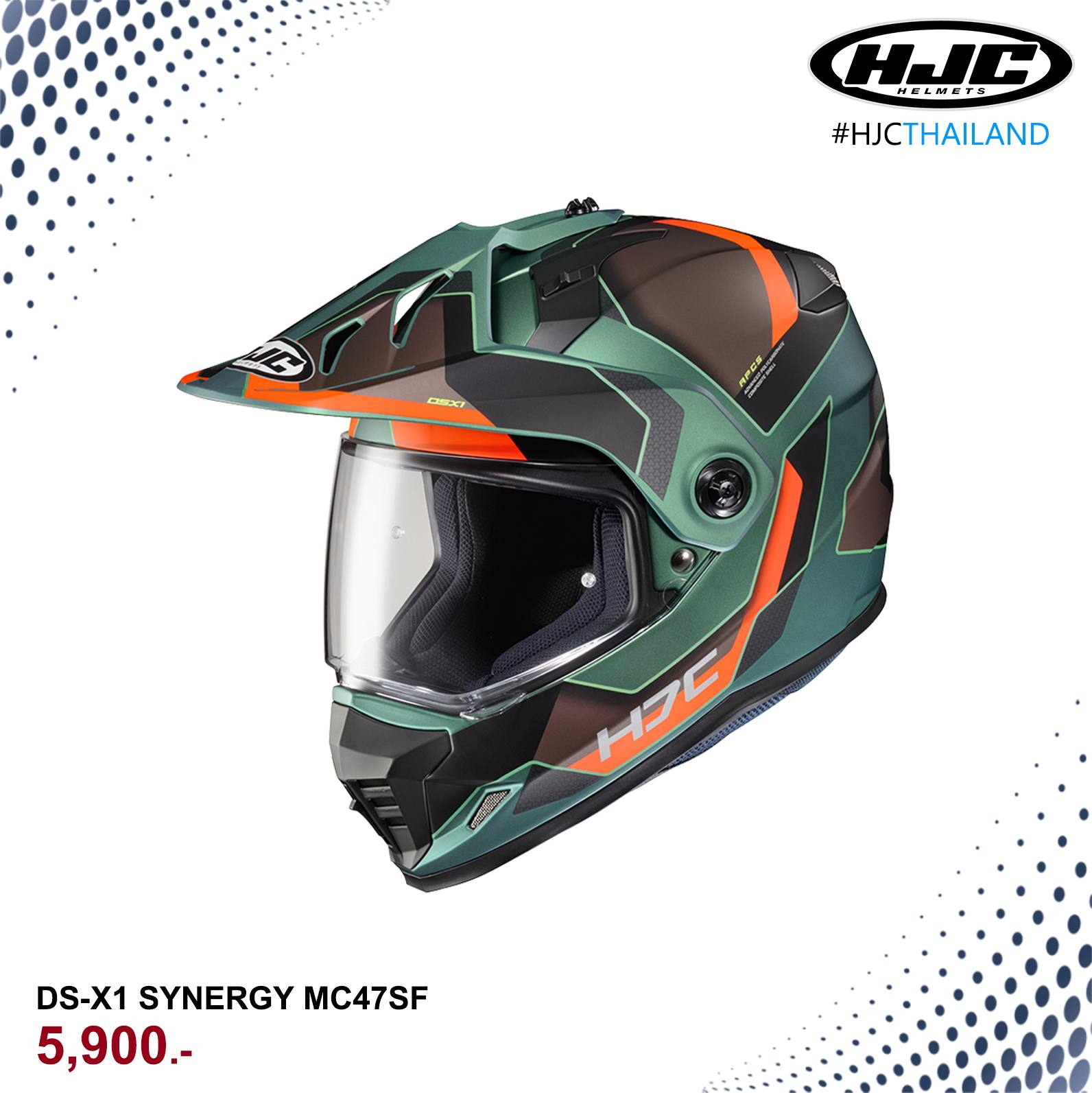 หมวกกันน็อค #HJC รุ่น DS-X1 ลาย SYNERGY MC47SF