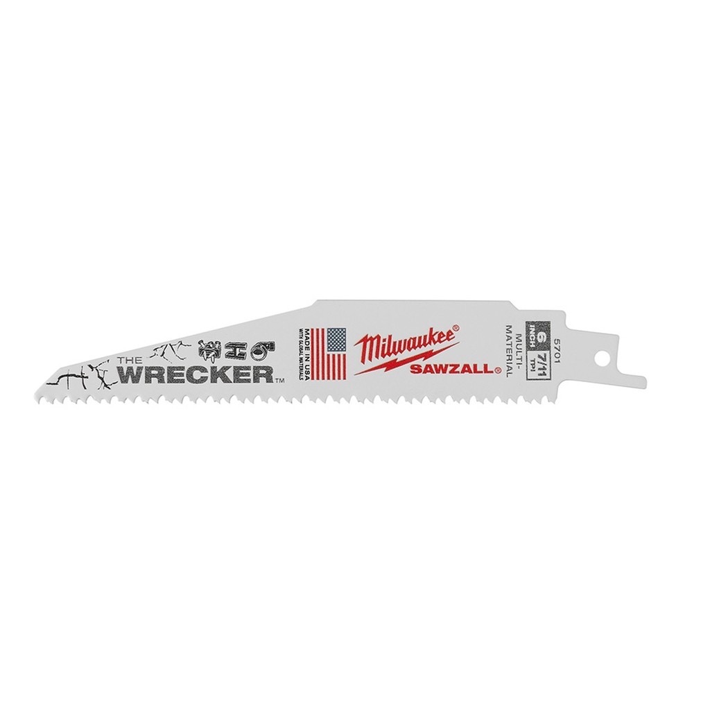 Milwaukee 48-00-57xx SAWZALL WRECKER ใบเลื่อยชักซอว์ซอร์เอนกประสงค์ 8 TPI ยาว 6 9 12 นิ้ว บรรจุ 5 ใบ/แพ็ค มิลวอคกี้