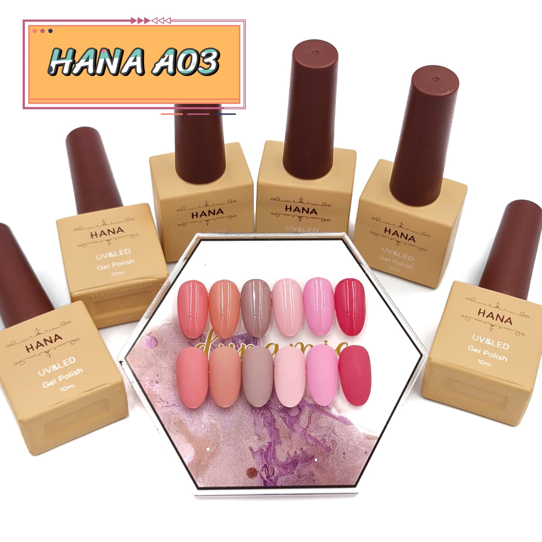 ชุดสีเจล HANA 6สี ขนาด 10ml. (มีให้เลือก11ชุด)