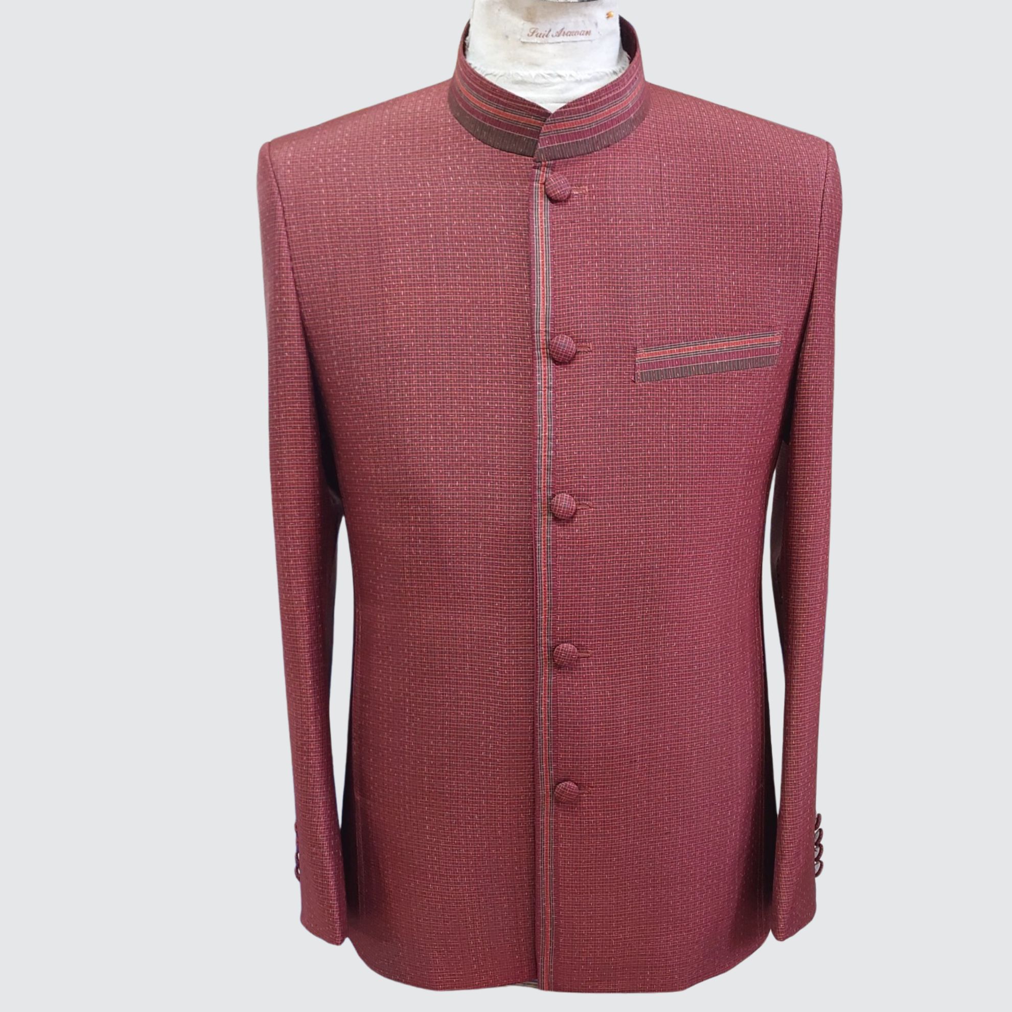 เสื้อสูทพระราชทาน แขนยาว ผ้าไหมลายอัมปรม | ตัดเย็บตามรูปร่าง | เลือกสีผ้า ส่งไซส์ได้