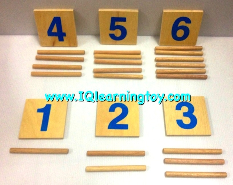 Montessori (ชุดแท่งไม้คณิตศาสตร์ M ) ชุดแท่งไม้สอนเรื่องการนับจำนวน 0-9 ให้เข้าใจได้ง่ายขึ้น ส่งฟรี