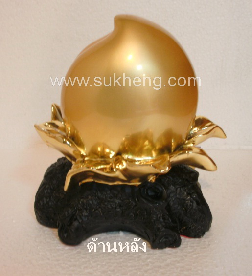 ผลท้อเดี่ยวมงคลสีทอง ขนาด 6 นิ้ว