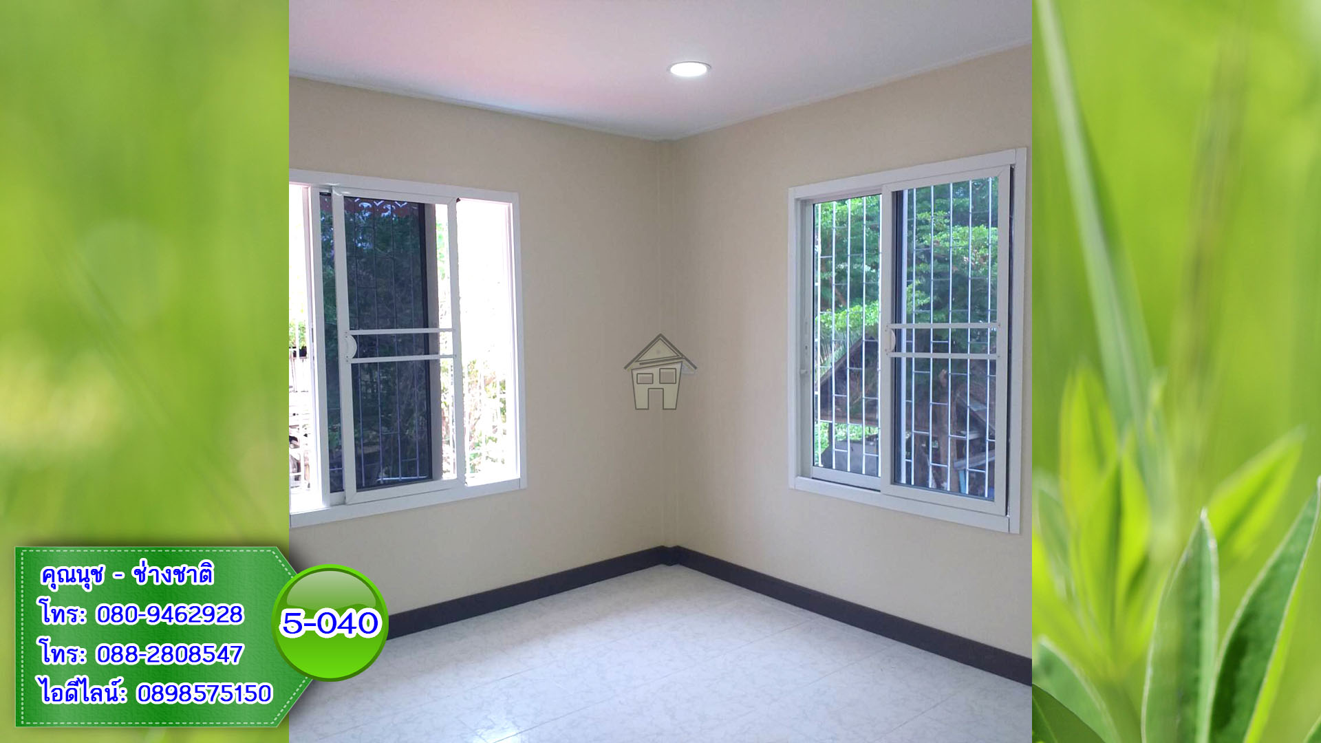 5-040 บ้านน็อคดาวน์ หลังใหญ่ ทรงจั่วมุกซ้อนสีส้ม