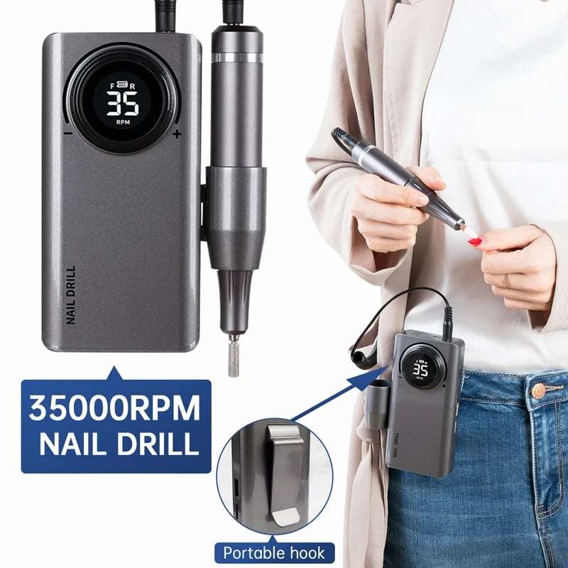 เครื่องเจียรเล็บไฟฟ้า ที่เจียรเล็บ มีแบตในตัว 35000RPM