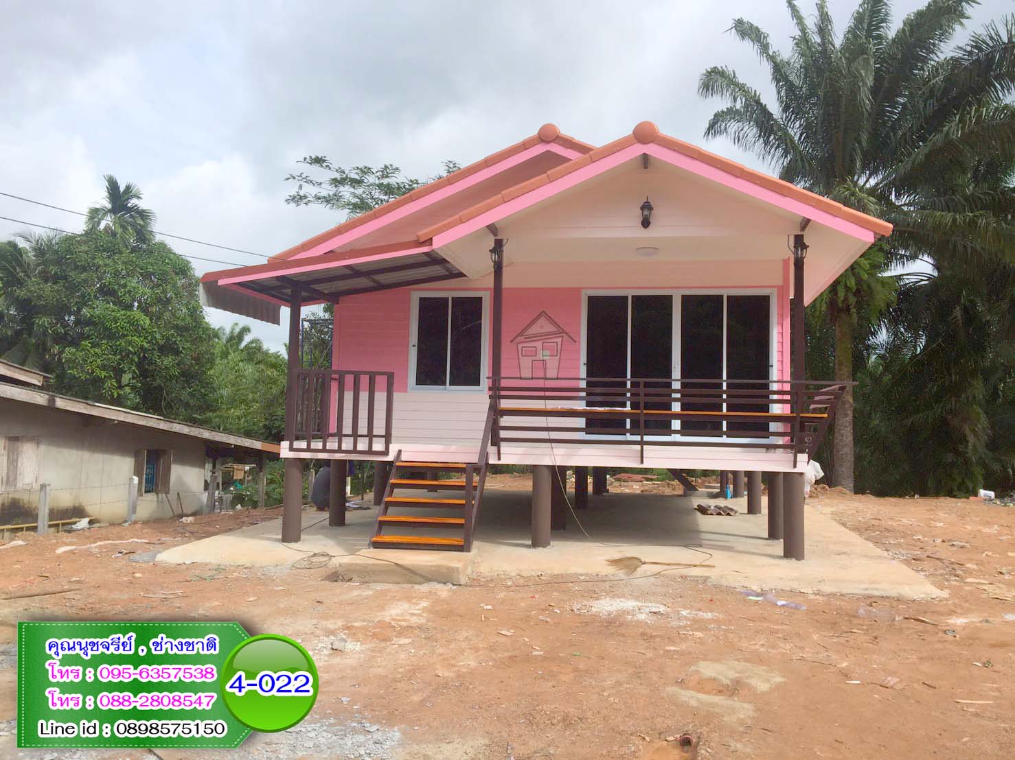 4-022 บ้านน็อคดาวน์ ทรงจั่วมุกซ้อน