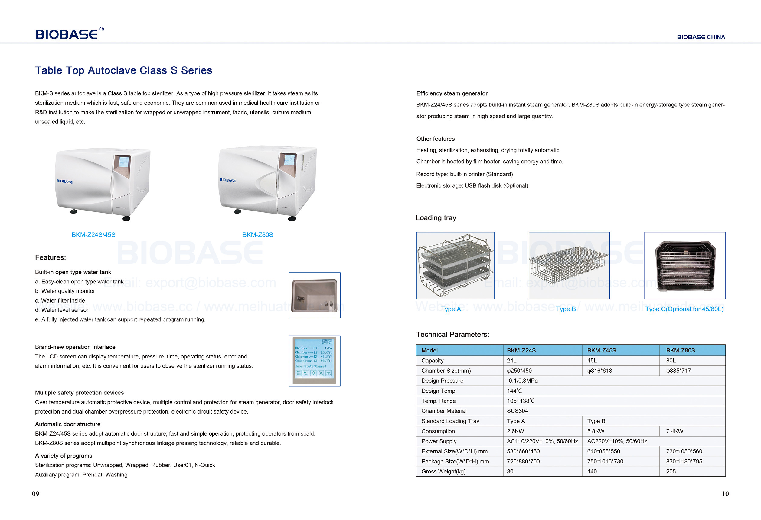 BIOBASE Table Top Autoclave Class S Series BKM-Z45S