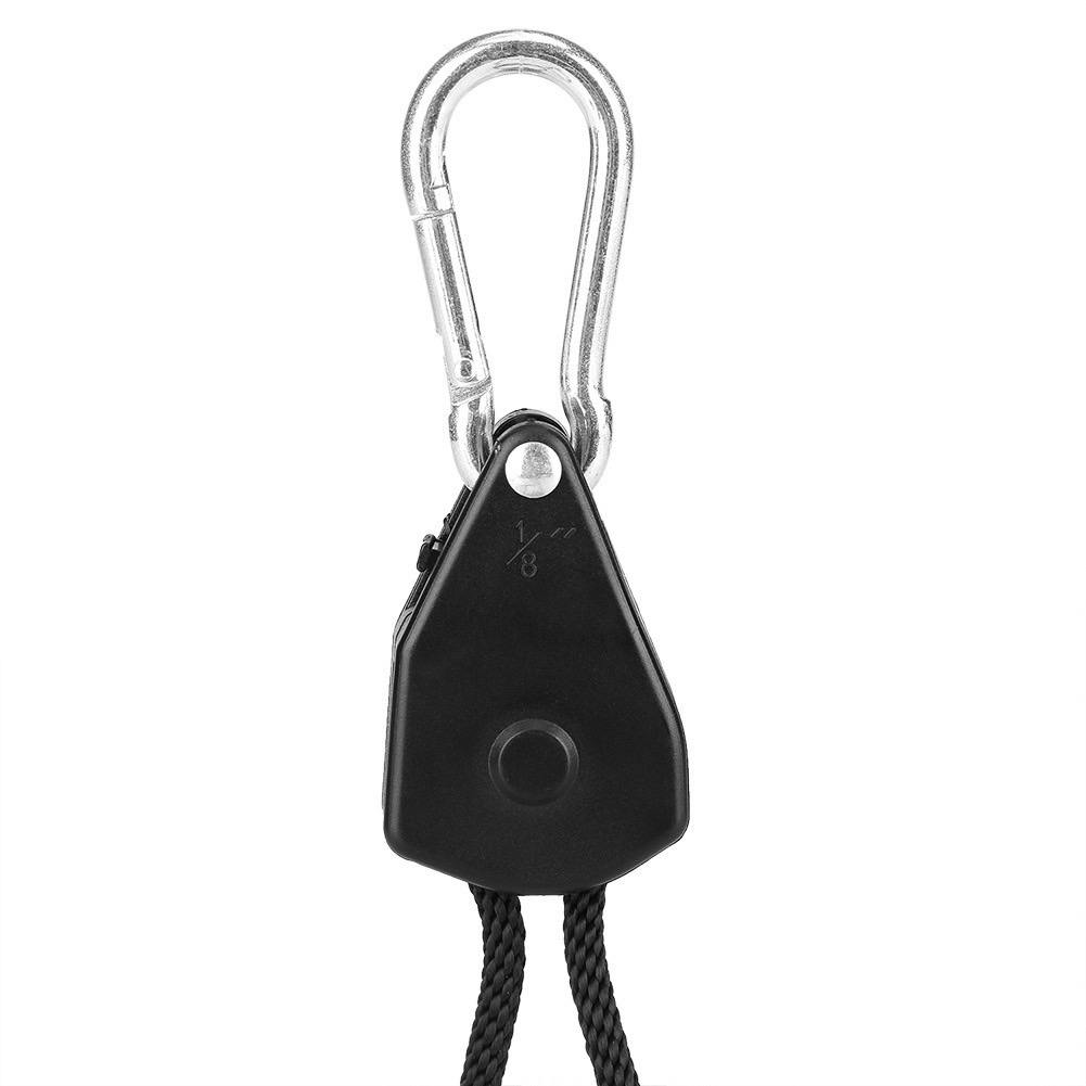 (1 ชิ้น) รอกแขวนไฟปรับระดับอย่างดี ตะขอโลหะแข็งแรง รับน้ำหนักสูงสุด 68 KG. Rope Ratchet Hanger