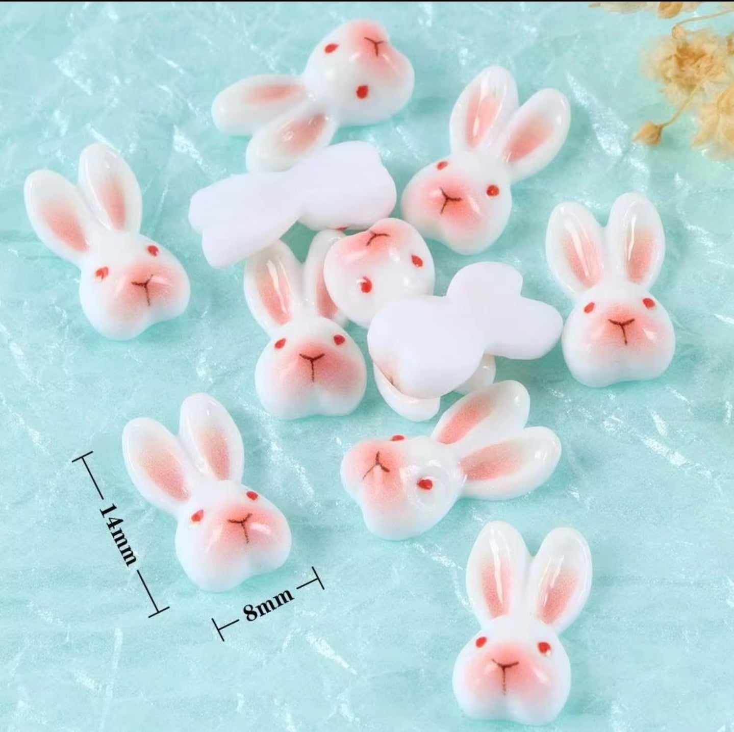 อะไหล่ติดเล็บ เครื่องประดับตกแต่งเล็บ รูปกระต่ายน้อย 20ชิ้น/แพ็ก