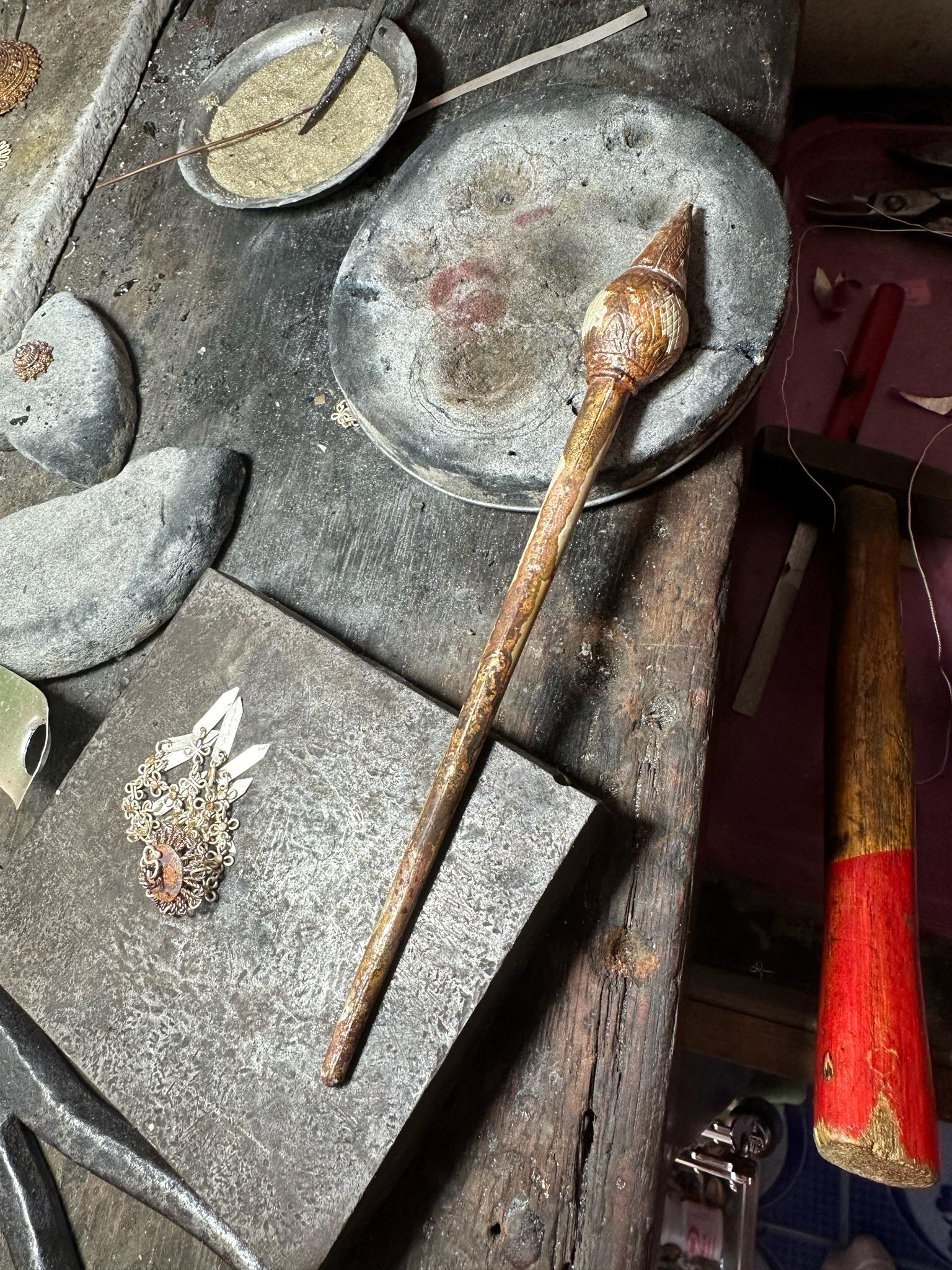 พรีออเดอร์ 10-15 วัน เครื่องประดับเงินแท้ ปิ่นปักผมหัวบัว ลายไทย