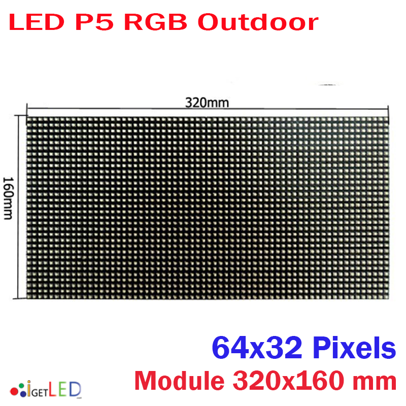 LED P5 OUTDOOR RGB โมดูลสีเต็มจอแสดงผล LED 64x32 พิกเซลแผง Dot Matrix จอแสดงผล P5 SMD RGB โมดูล