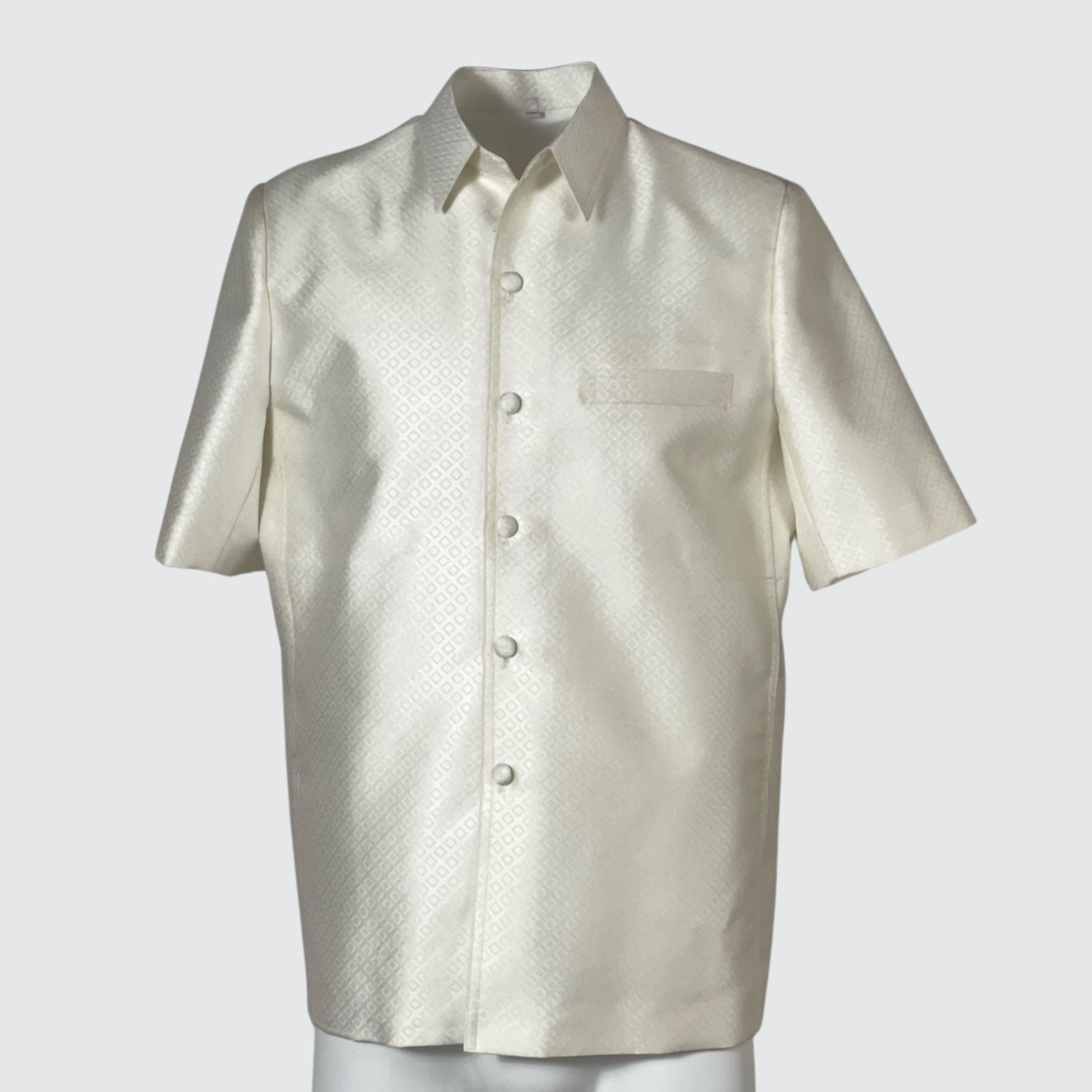 เสื้อสูทซาฟารี แขนสั้น ไหมยกดอก | ตัดเย็บตามรูปร่าง | เลือกสีผ้า ส่งไซส์ได้