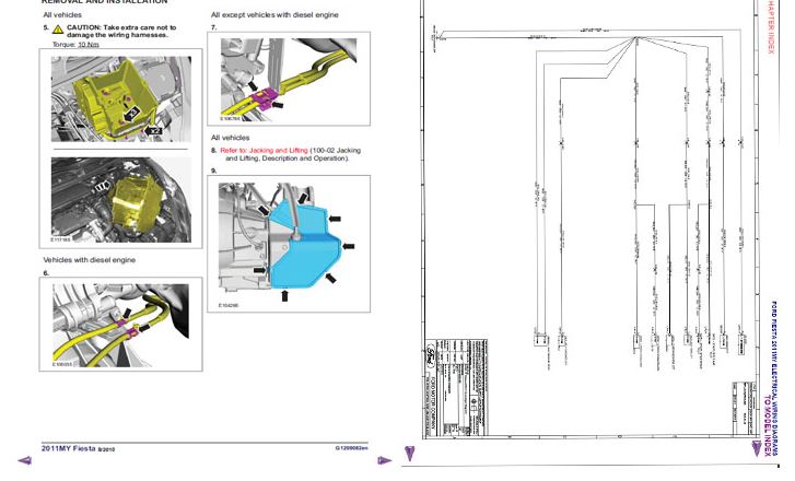 คู่มือซ่อมรถยต์วงจรไฟฟ้า FORD FIESTA ฟอร์ด เฟียสตา DURATEC 6DCT250 IB5 DURATORQ รหัส FE-01
