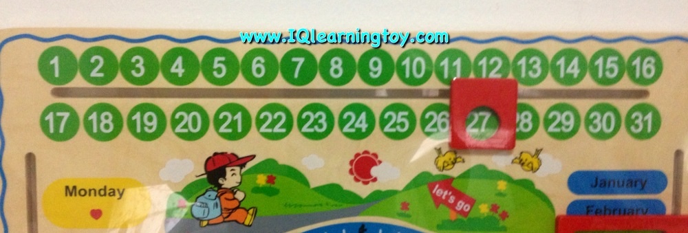 ของเล่นไม้ - ปฎิทินพร้อมนาฬิกา สอนเรื่องวันเวลา เพื่อให้เด็กเห็นภาพและเข้าใจเรื่องความสำคัญของการเรียนรู้เรื่องเวลาได้ชัดเจนขึ้น จัดส่งฟรี