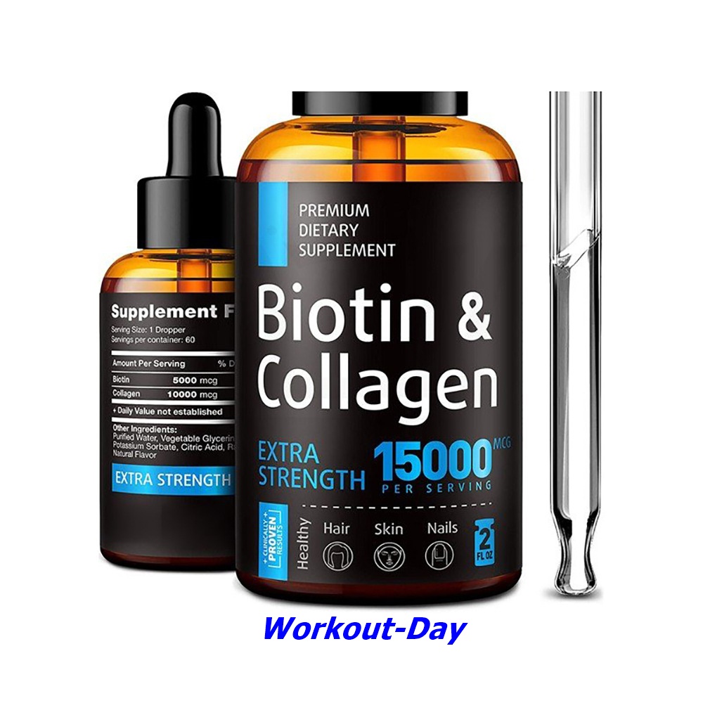 Biotin & Collagen ชนิดหยด ขนาด60ML ทานได้60ครั้ง ช่วยบำรุงผม/ผิวและเล็บ