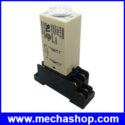 เครื่องหน่วงเวลา แบบหน่วงเปิด ตั้งเวลาแบบอนาล็อก พร้อมฐาน AC 220V H3Y-2 Power On Timer Delay Relay 0-3 Second 220VAC & Base