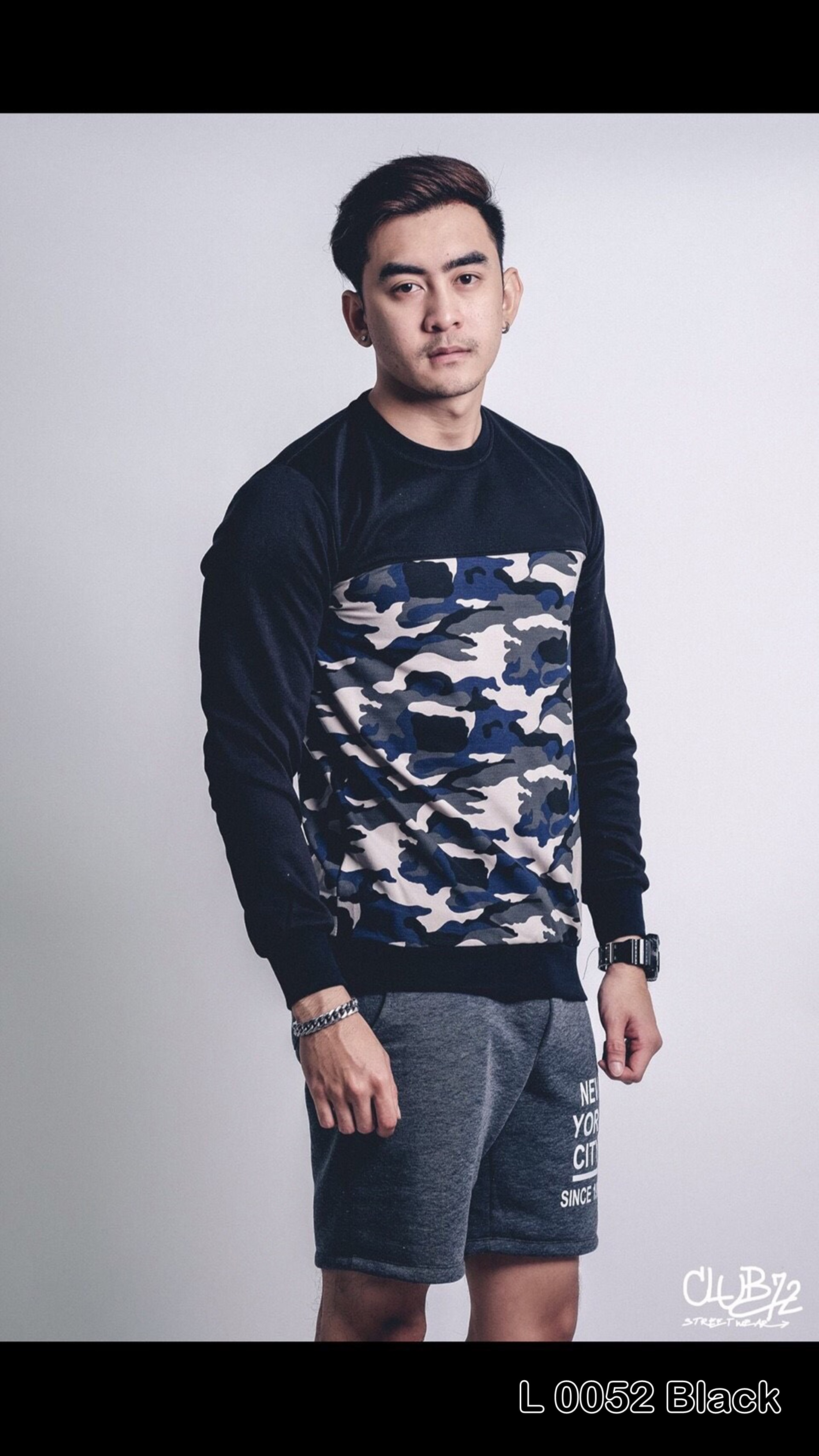 เสื้อยืดแขนยาว L0052 BLACK