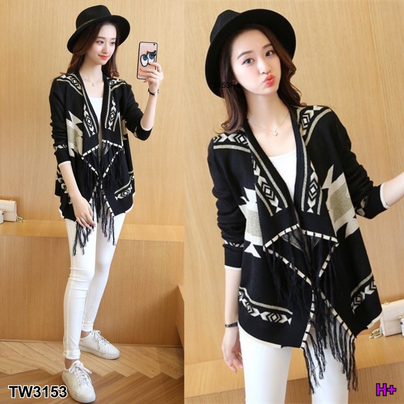 เสื้อคลุมไหมพรมลายโบฮีเมี่ยน TW3153