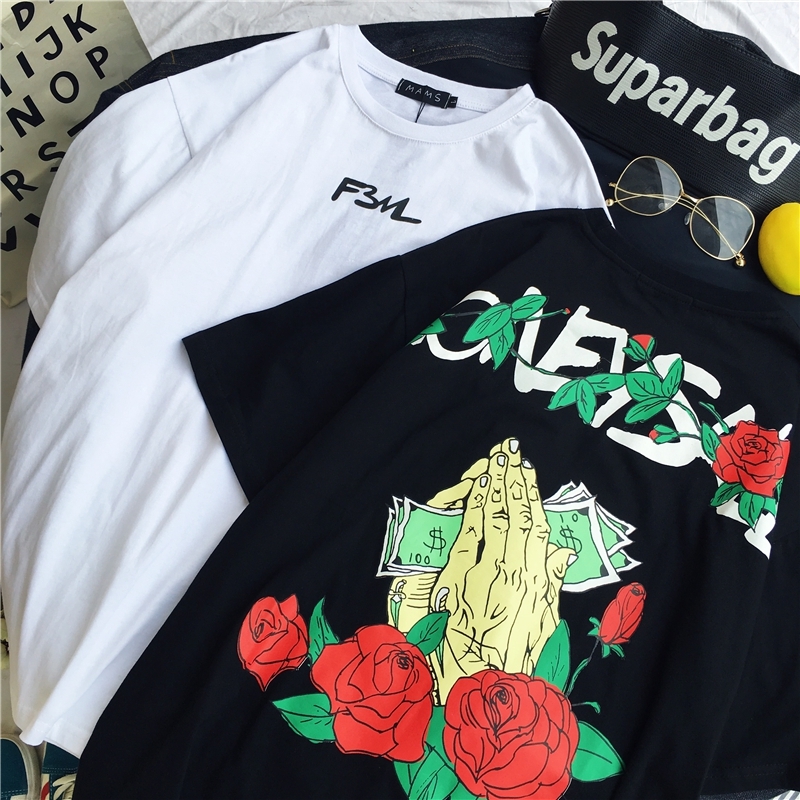 เสื้อยืด Street Fashion Oversize สีดำ MONEY