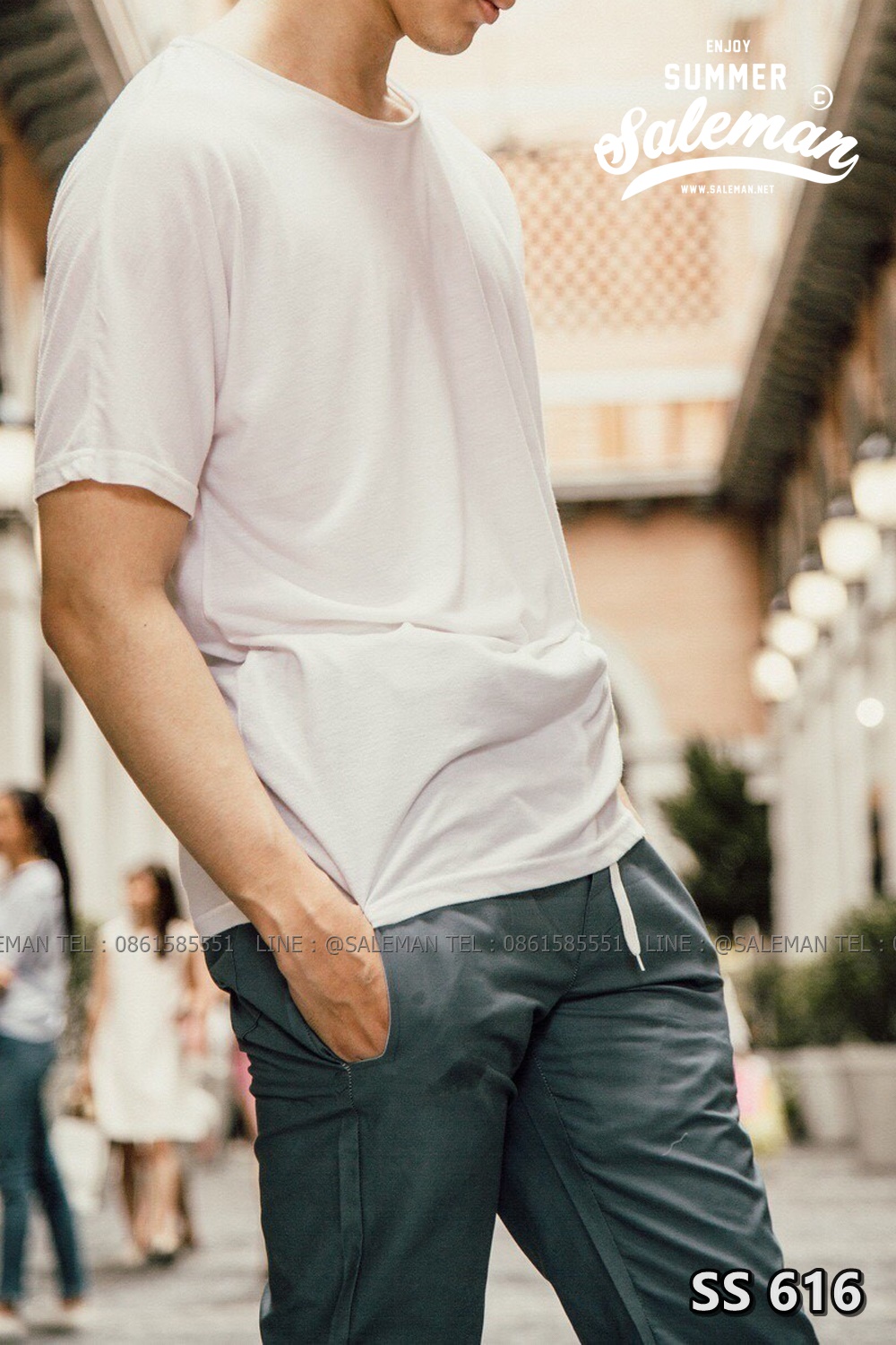 กางเกง JOGGER พรีเมี่ยม ผ้า COTTON รหัส SS616 เทาควัน