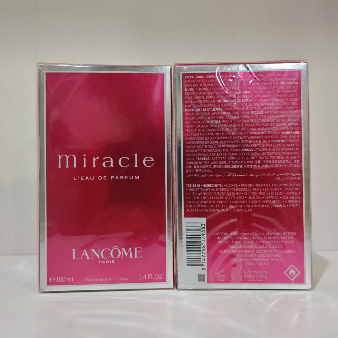 น้ำหอมแท้ Lancome Miracle for Women EDP 100ml กล่องซีล