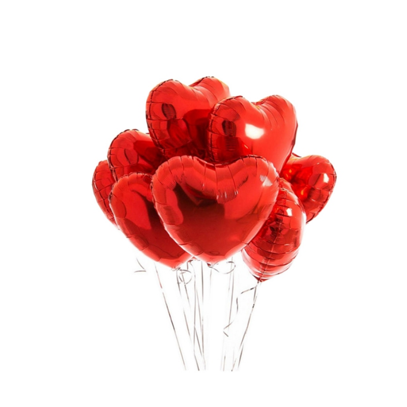 18" Red Heart Foil Balloon (with Helium) (ใบละ 120.-) (สนใจสั่งซื้อผ่าน Line: @weparty)
