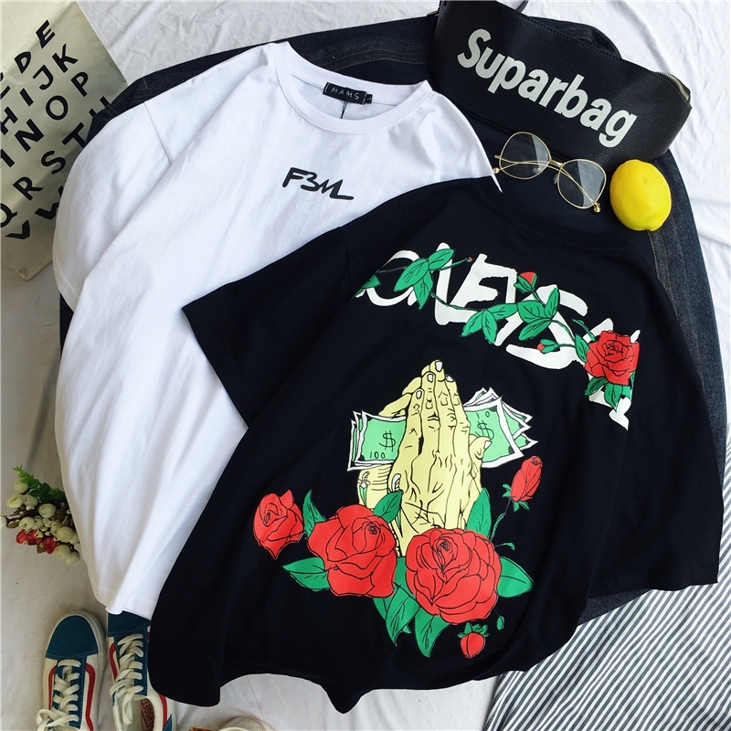 เสื้อยืด Street Fashion Oversize สีดำ MONEY