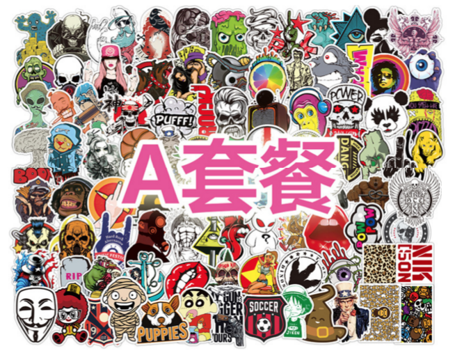 สติ๊กเกอร์ (set 100 ชิ้น) ติด ตกแต่ง กระเป๋า โน๊ตบุ๊ค ของใช้จิปาถะ