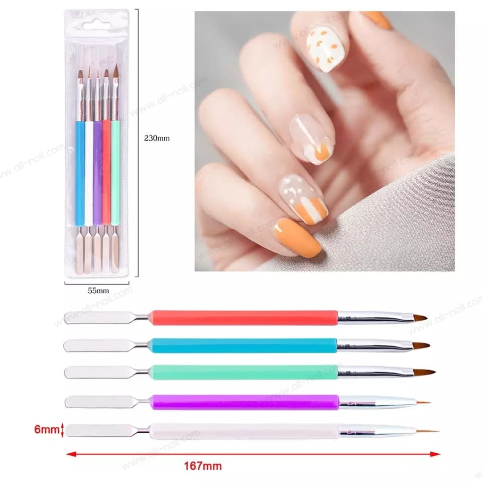 ชุดพู่กันเจล พู่กันโพลี่เจล เพ้นท์เจล ต่อเจล ทาสีเจล 1set/5แท่ง