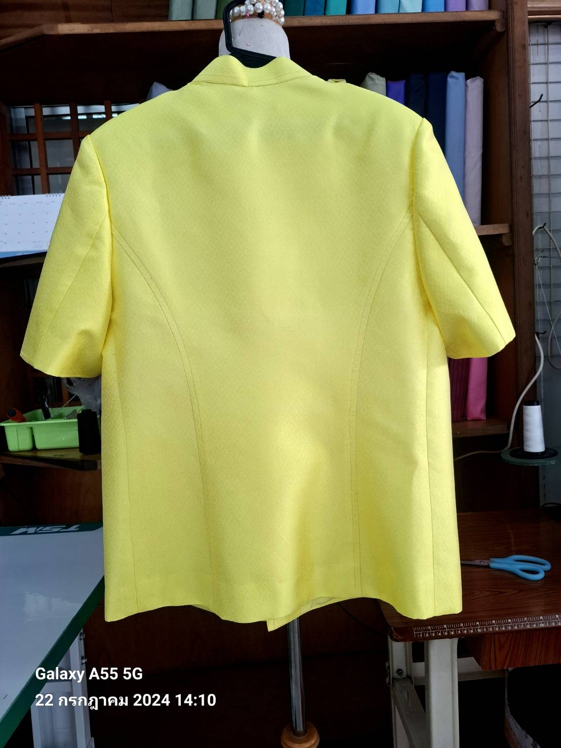 สั่งตัด(ไม่รวมผ้า) เสื้อสูท คอพระราชทานแขนสั้น กระเป๋าเหน็บข้าง เลือกตาม Size