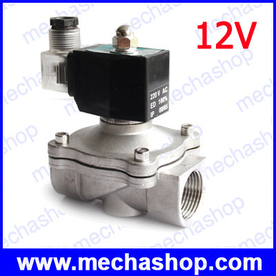 โซลินอยด์วาล์วไฟฟ้า 1 นิ้ว DN25 Solenoid Valve 304SS สแตนเลส เลือกแรงดัน 12Vdc,24Vdc,220Vac 142psi Seal NBR 80 องศา