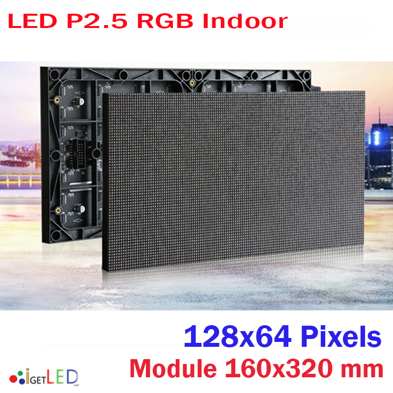 LED P2.5 RGB Full Color โมดูลสีเต็ม จอแสดงผล LED 128x64 Pixel จอแสดงผล P2.5 แผ่นขนาด 160x320mm ความละเอียดสูง