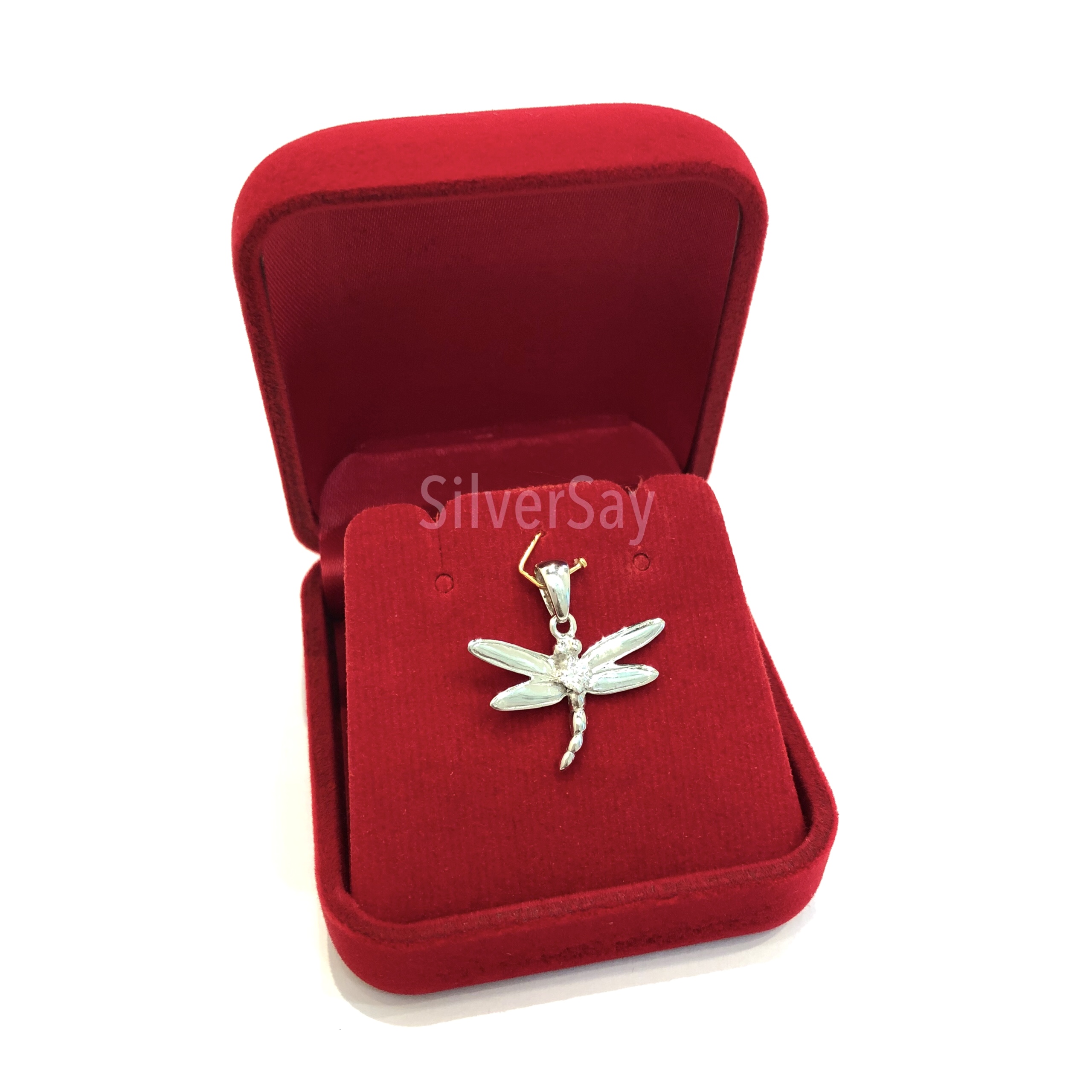 จี้แมลงปอฝังเพชรสวิส/สีทองคำ22k