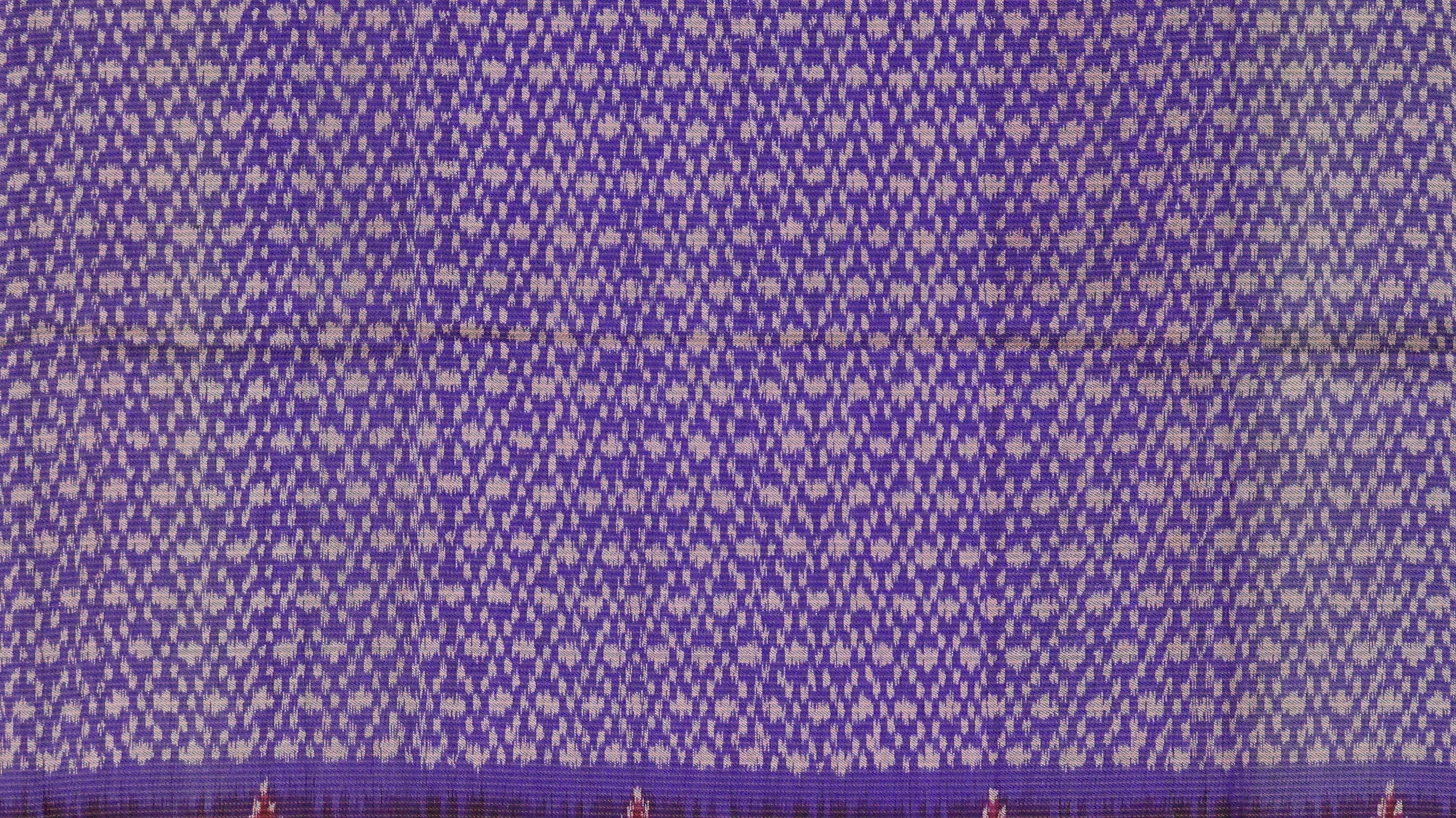 ซิ่น ผ้าไหมมัดหมี่ 3ตะกอ ขนาด 1x2เมตร ลายร่างแห สีม่วง รหัส R2Q-ME-066-1220670912