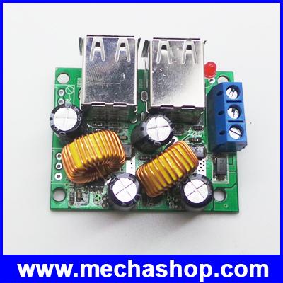 ดีซี คอนเวอร์เตอร์ ตัวแปลงไฟDCเป็นDC USB 4 ช่อง Step-down Power Supply Module New DC 12V 24V 40V to 5V 5A