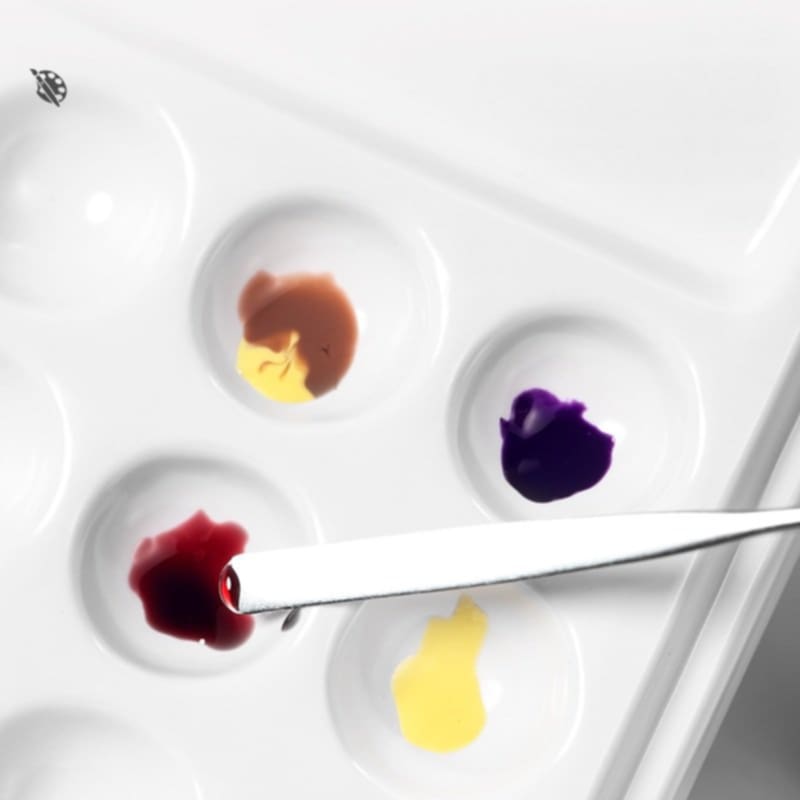 จานสีเซรามิกอย่างดี จานผสมสี จานแบบหลุม มีฝาปิด 12ช่อง