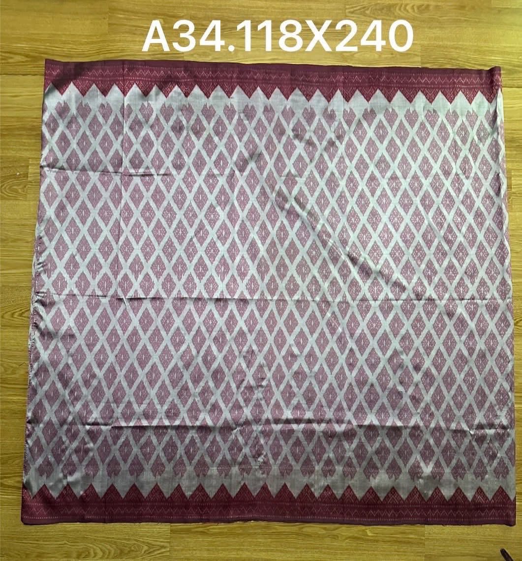 ซิ่น ไหมมัดหมี่ ผ้าปาโตล่า ขนาด 118x240ซม. พื้นสีขาวชมพู รหัส N9-SIL-0930683