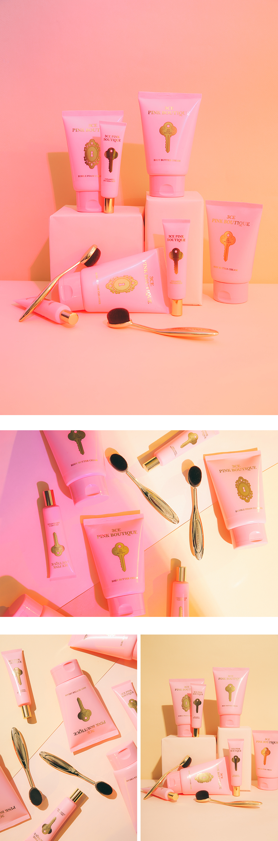 STYLENANDA 3CE PINK BOUTIQUE SET (49,000 won)ชุดคอลเล็คชั่นนี้แบบสวยหรู 1 ชุดมี 4 ชิ้น