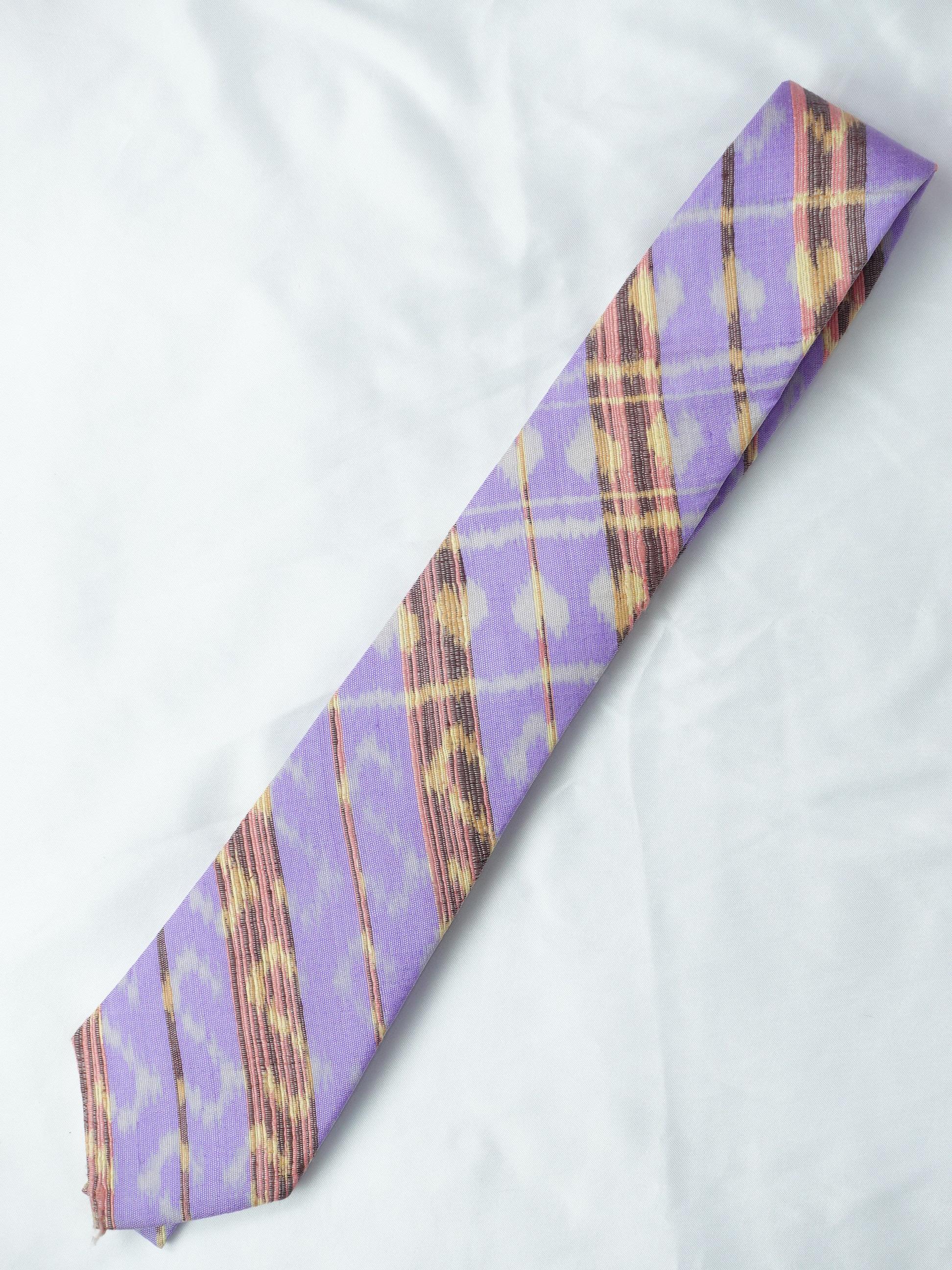 เนคไทผ้าไหม ลายขอพระราชทาน ขนาดกว้าง 3.0นิ้ว สีม่วงเทา ND-NY-0124681118