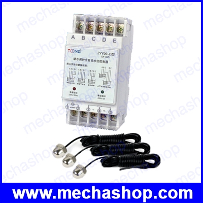เครื่องควบคุมระดับน้ำ ลูกลอยอัตโนมัติ DF-96D AC220V 5A DIN RAIL float switch type Auto water level controller พร้อมเซนเซอร์ 3 ตัว