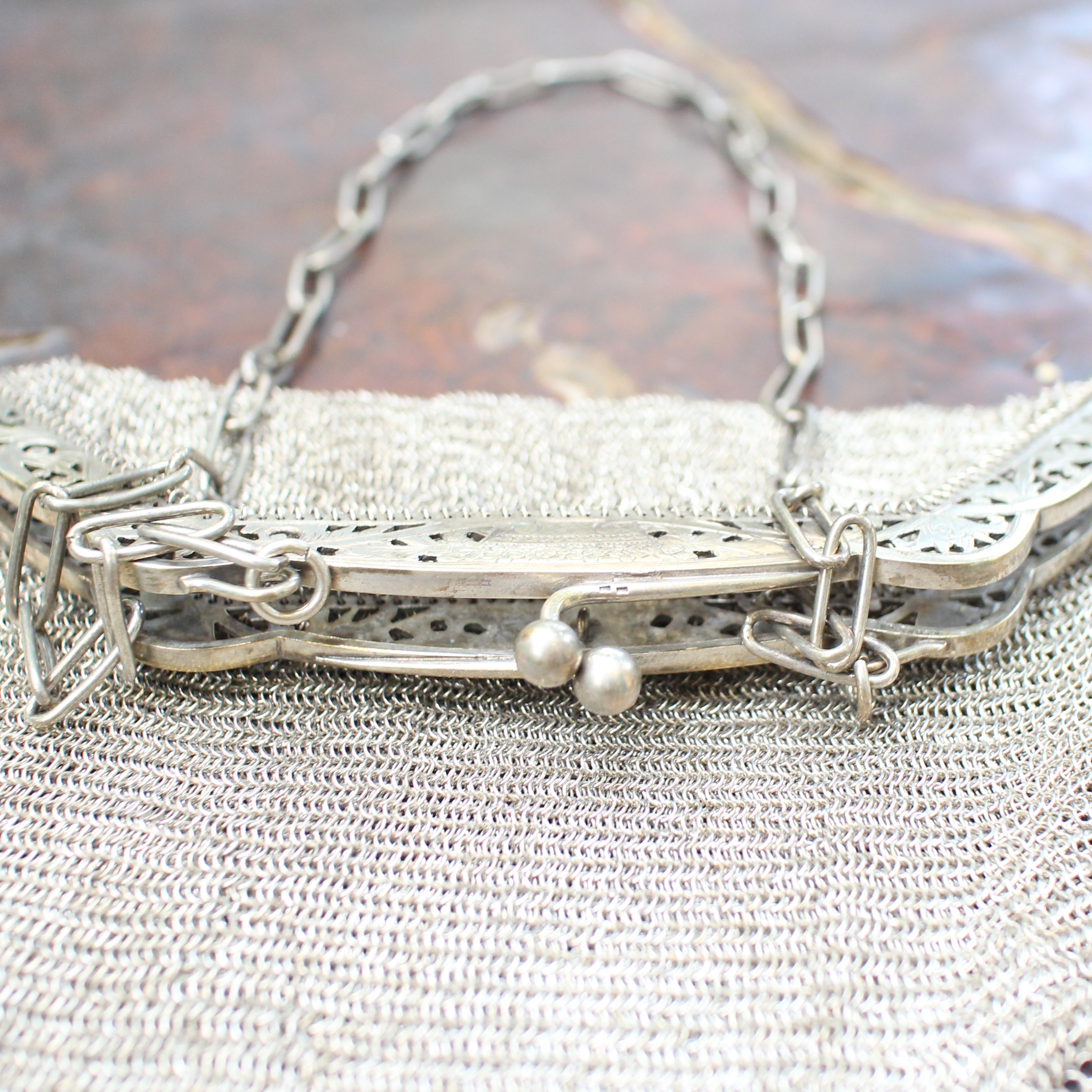 SI336 กระเป๋าเงินถัก เงินแท้ 92.5% นน. 278 กรัม ขนาด 7.5*8 นิ้ว ไม่รวมสาย