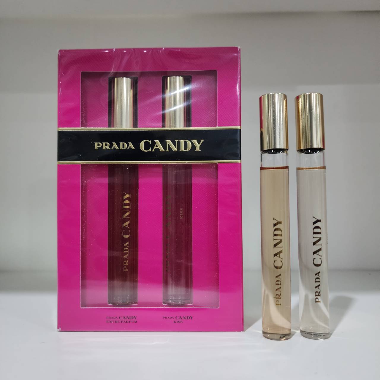 น้ำหอมจิ๋วมินิ Prada Candy Perfume Mini Rollerball Set 2ชิ้น (ลูกกลิ้ง) ( เซ็ต Mini Perfume น้ำหอมขนาดพกพา)