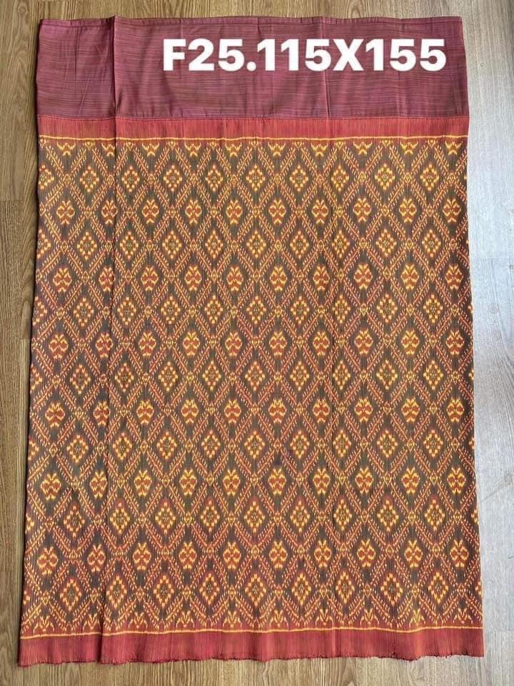 ซิ่น พระตะบอง ไหมบ้านสาวมือ ย้อมสีธรรมชาติ ขนาด 115x155ซม สีแดง รหัส N9-SIL-F25