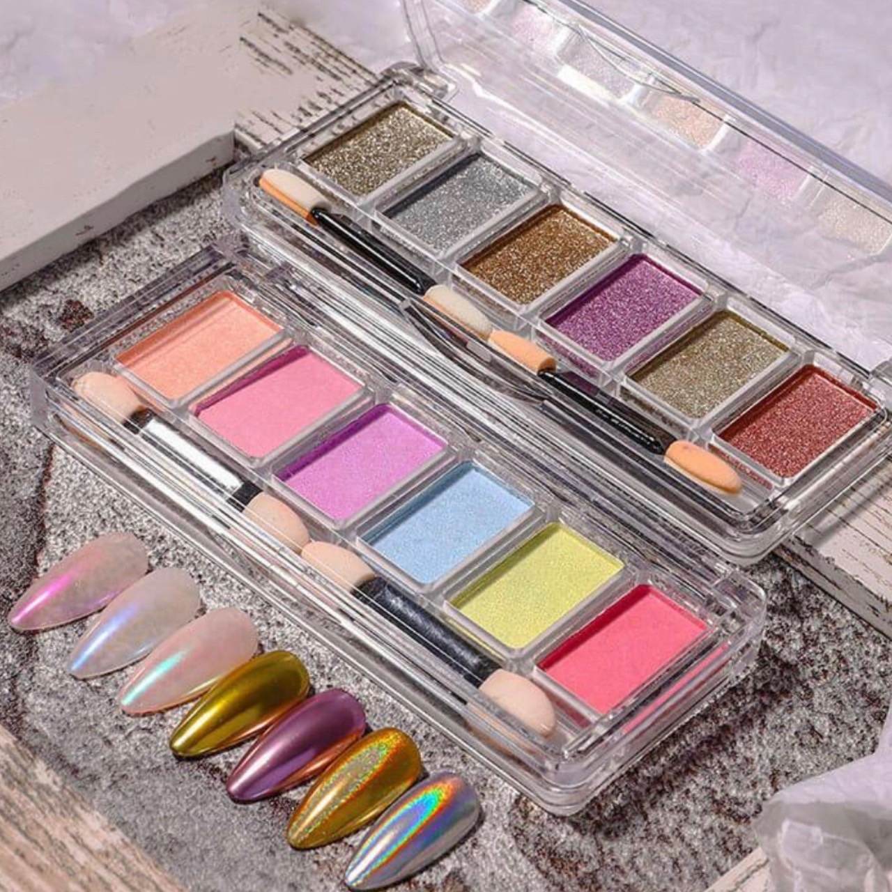 ผงขัดเล็บ ผงออโรร่า Magic Powder ผงขัดเงาเล็บ ผงกระจกอัดแข็ง