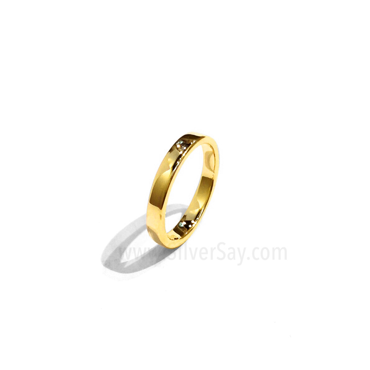 แหวนเกลี้ยง 3 มม.แบบโมเดิร์น/สีทองคำ22k/สำหรับสลักชื่อ